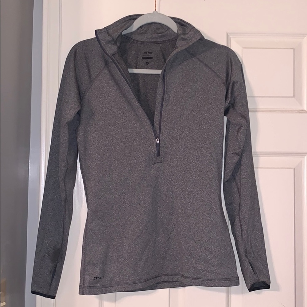 Nike pro dri-fit quarter zip grey jacket medium